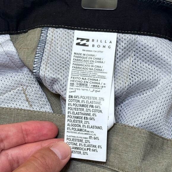 Billabong Crossfire Mid Hybrid Shorts Khaki Size 40 NWT Mens - Picture 7 of 8